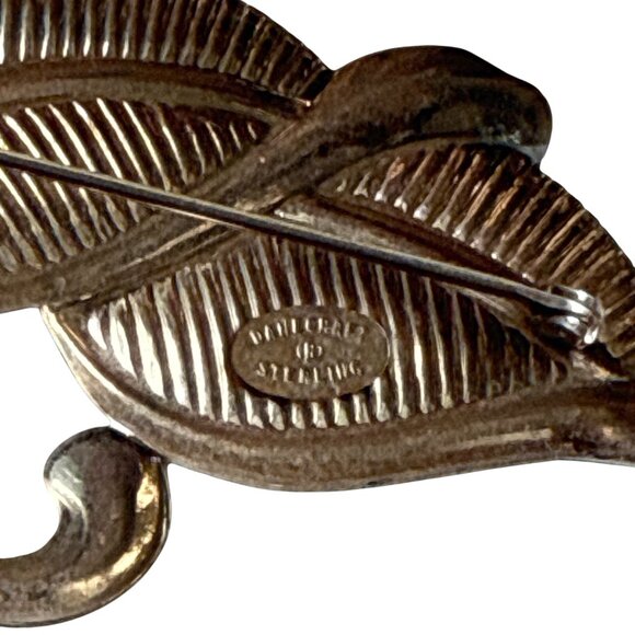 Vintage Danecraft Sterling Silver Leaf Brooch Pin Elegant Nature-Inspired - Picture 2 of 9